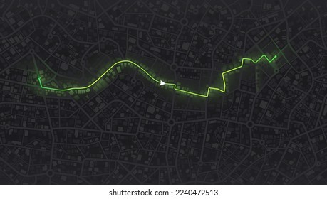 View from above the map buildings. Gps map navigation to own house. Detailed view of city. Abstract transportation background. Vector, illustration.