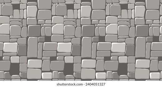 Vista desde arriba. Ilustración vectorial para el elemento Ui Game. Patrón de piedras sin foco.