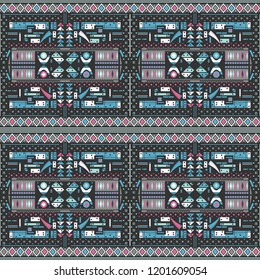 View of abstract computer game. Seampless pattern. Vector illustration