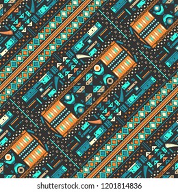 View of abstract computer game. Seampless pattern. Vector illustration