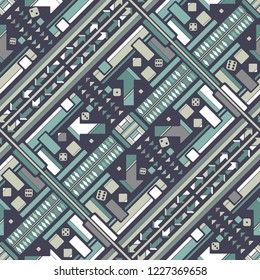 View of abstract computer game. Seampless pattern. Vector illustration