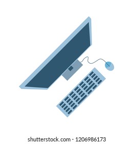 view aerial of desktop computer