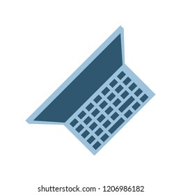 view aerial of laptop computer isolated icon