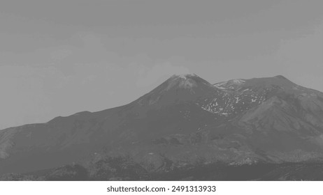 View from afar of the fascinating volcano Etna