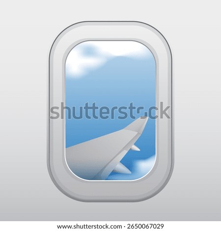 View from Airplane Window Vector Illustration