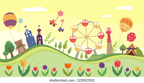 Aussicht auf Freizeitpark