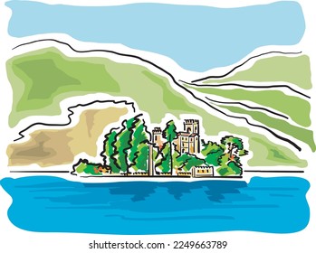 View of an area of Lake Garda in Italy. svg