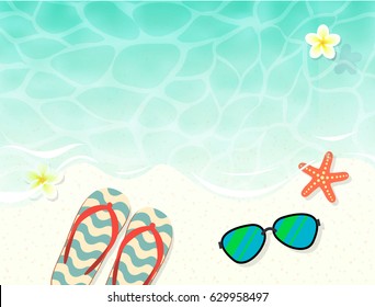 To view beach for background. Vector illustration