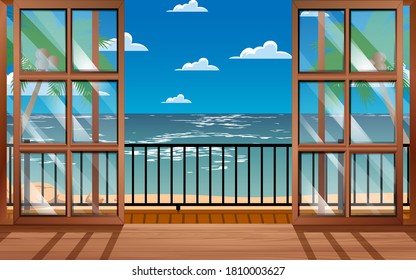 view of the beach at resort in summer