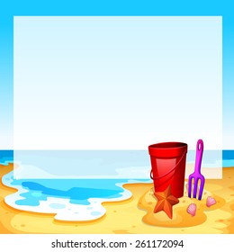 View of the beach with a seashore 