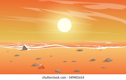 Beach Sunset Drawing Images Stock Photos Vectors Shutterstock