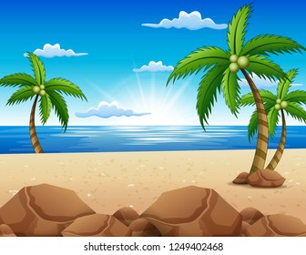 View of beautiful sunrise in the beach