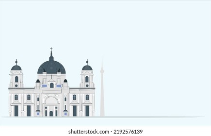 View Of The Berliner Dom (Berlin Cathedral), A Monumental German Evangelical Church And Dynastic Tomb (House Of Hohenzollern) On The Museum Island In Central Berlin