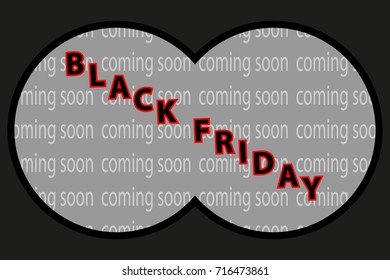 View from  binoculars - black friday, Black friday sale background, Abstract vector - black friday - coming soon - background