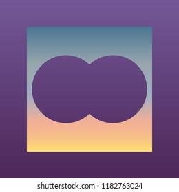 View binoculars icon. Vector. Evening gradient icon at violet background.