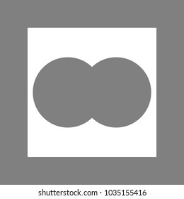 View binoculars icon. Vector. White icon on medium gray background. Isolated.
