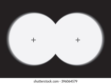  View binoculars with soft edges. Vector illustration.