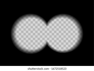 View From The Binoculars View Vector Military Lens Vision. Spy Binocular View Observation Sighting Isolated Aim Viewfinder  In Transparent Background