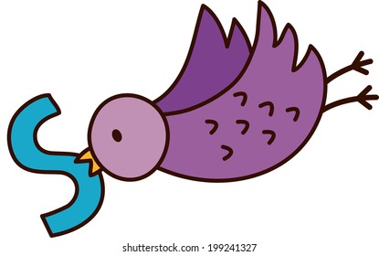 The view of bird is flying 