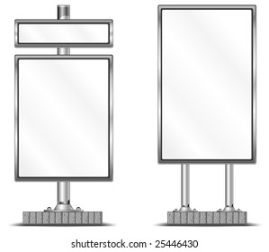 View of blank highway vertical billboard for advertising, construction, illustration