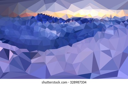 Sicht auf die blauen Berge leicht bearbeitbar