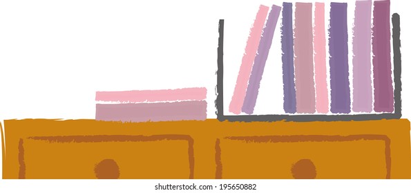 The view of book on the shelf 
