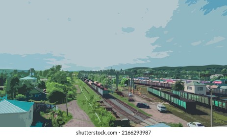 Vista desde el puente a la estación de tren.