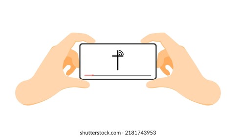 View the broadcast from the church using your phone. Online church concept.