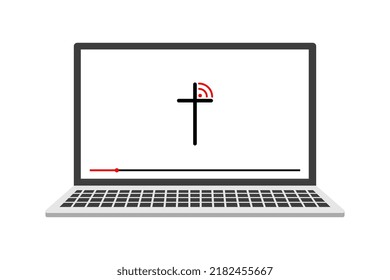 View the broadcast from the church using your device. Online church concept
