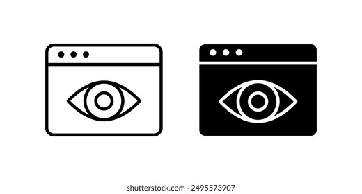 view browser thin line vector icon set color editable