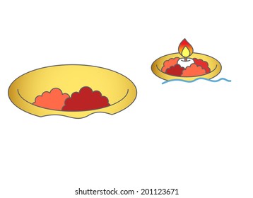La vista de las velas en un plato 