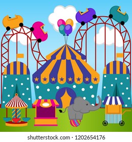 View of a carnival theme park. Vector illustration design