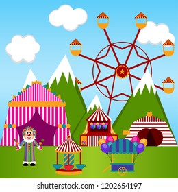 View of a carnival theme park. Vector illustration design