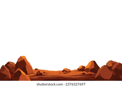 View from cave or tunnel vector frame in cartoon style. Cave landscape with place for text. Flat cartoon illustration with blank center