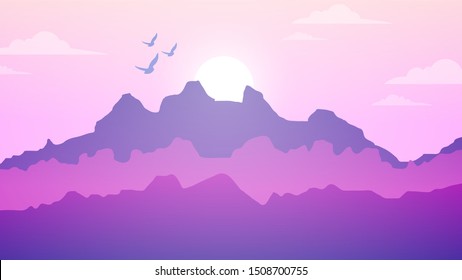 View of a chain mountain With gradient landscape