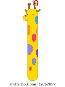 Die Ansicht des Charakters auf der Giraffe 