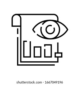 View chart line icon, concept sign, outline vector illustration, linear symbol.