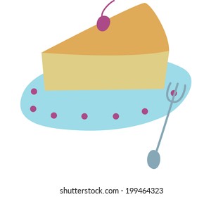 The view of cheesecake on the plate 