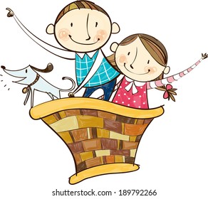 The view of children on the chimney 