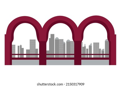 view city vector graphic illustration