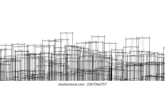 Vista de una ciudad. Ilustración del vector