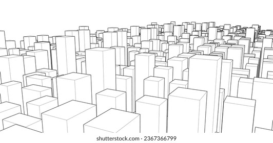 Vista de una ciudad. Ilustración del vector