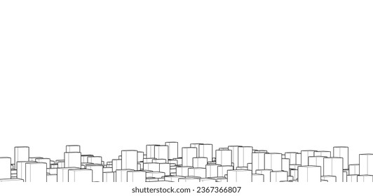 View of a city. Vector illustration