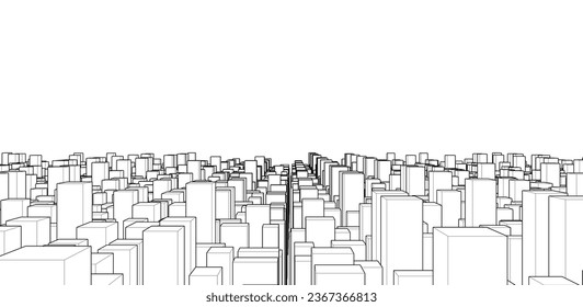 View of a city. Vector illustration