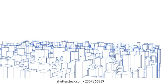 View of a city. Vector illustration