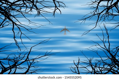 view of clouds on the blue sky in the winter 