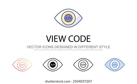 View Code icon design with white background stock illustration