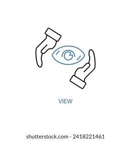 icono de la línea de concepto de vista. Ilustración de elemento simple. diseño de símbolos de esquema de concepto de vista.