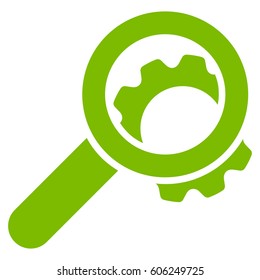 View Configuration Gear vector icon. Flat eco green symbol. Pictogram is isolated on a white background. Designed for web and software interfaces.