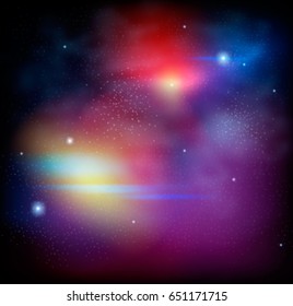 View of the cosmos. Galaxy and stars. Vector.